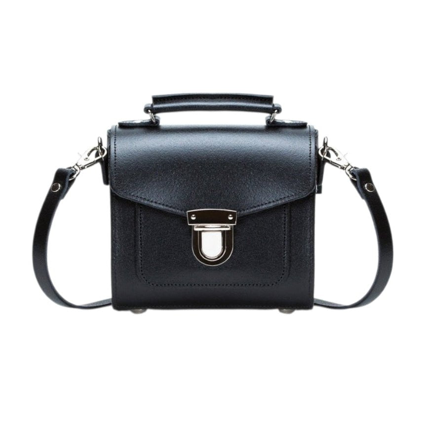 Handmade Leather Sugarcube Handbag – Black - Bascora