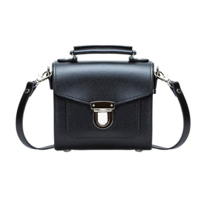 Handmade Leather Sugarcube Handbag – Black - Bascora
