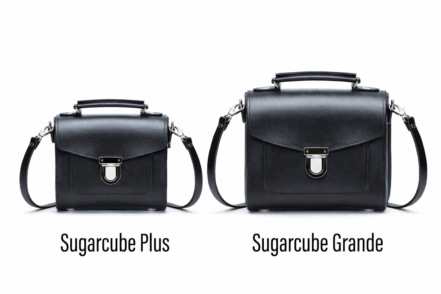 Handmade Leather Sugarcube Handbag – Black - Bascora
