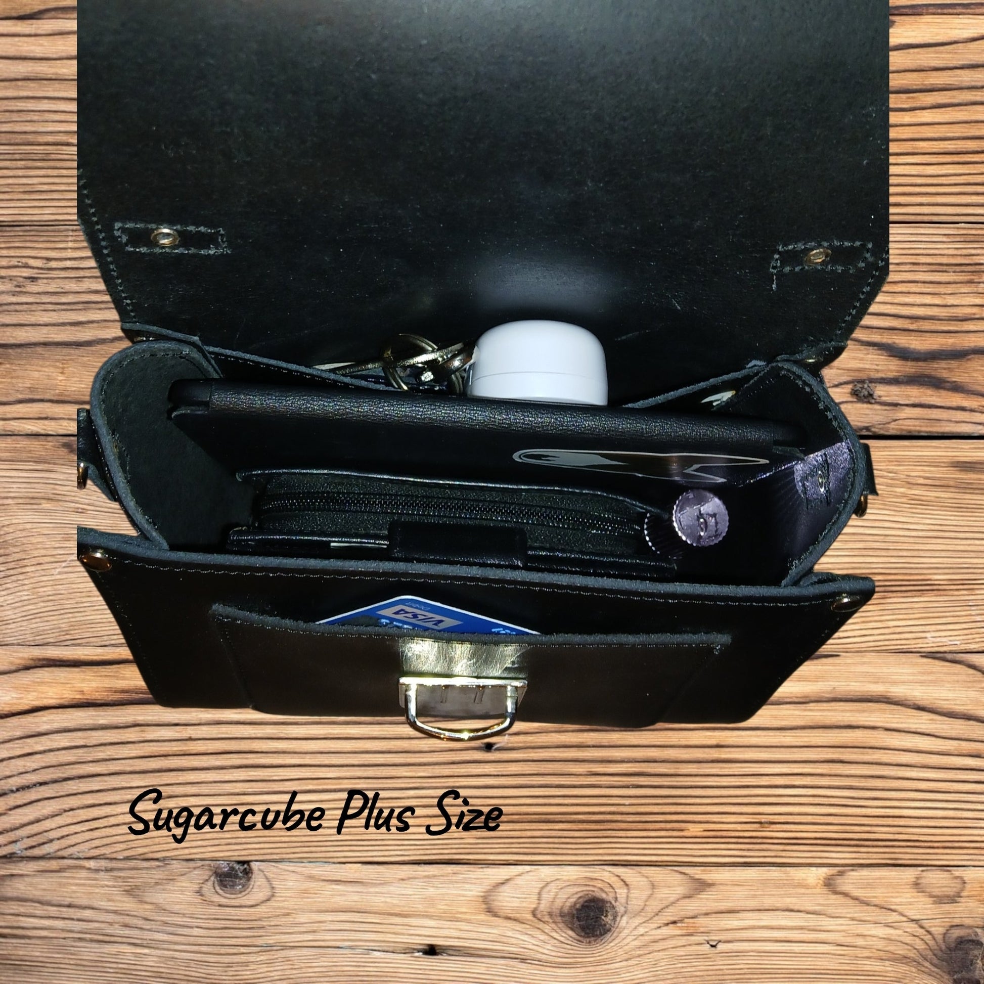 Handmade Leather Sugarcube Handbag – Black - Bascora