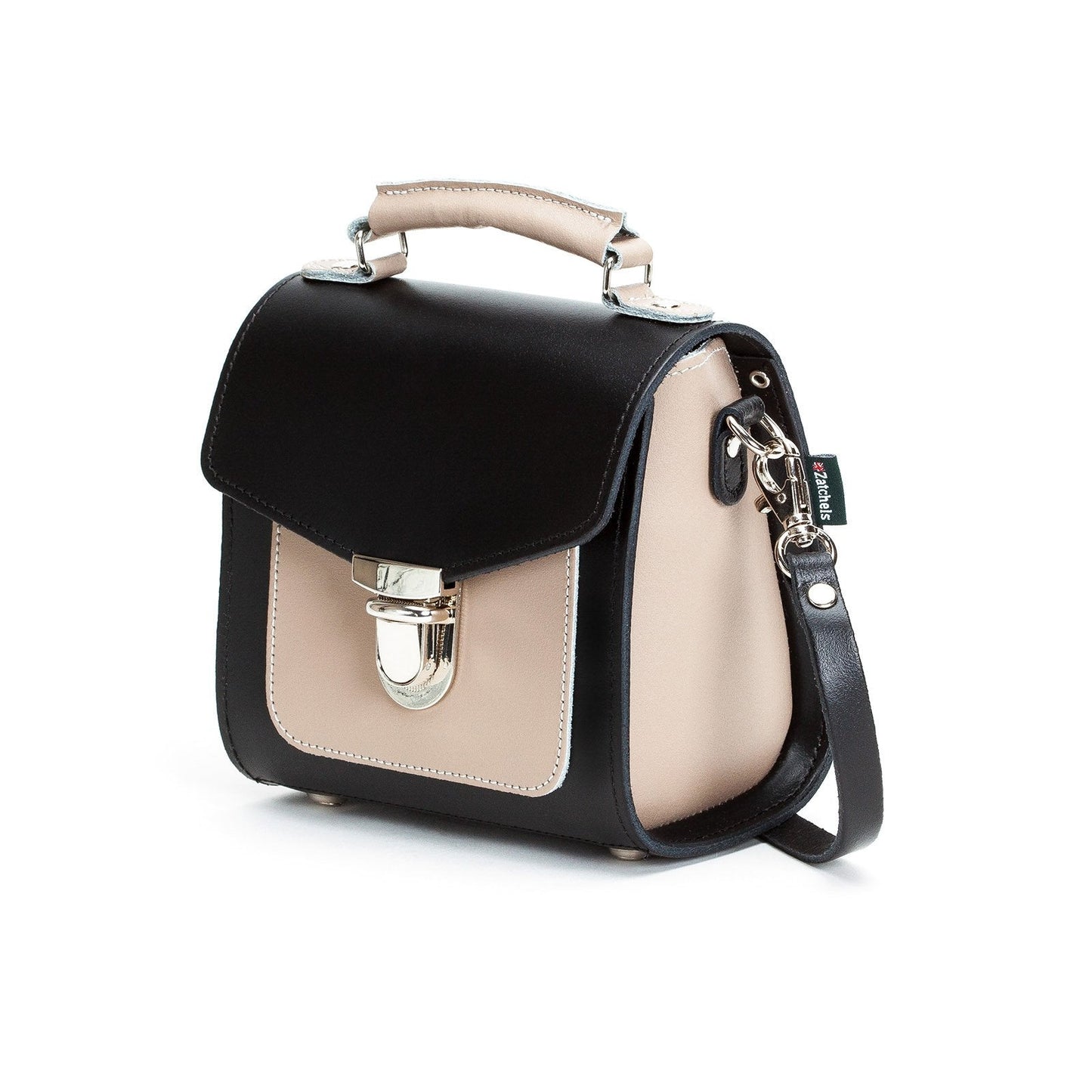 Handmade Leather Sugarcube Handbag – Café Noir - Bascora