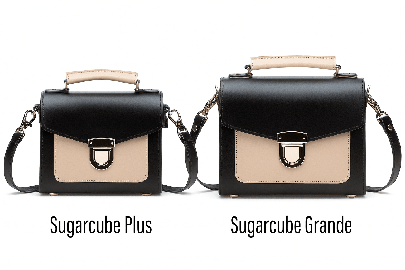Handmade Leather Sugarcube Handbag – Café Noir - Bascora