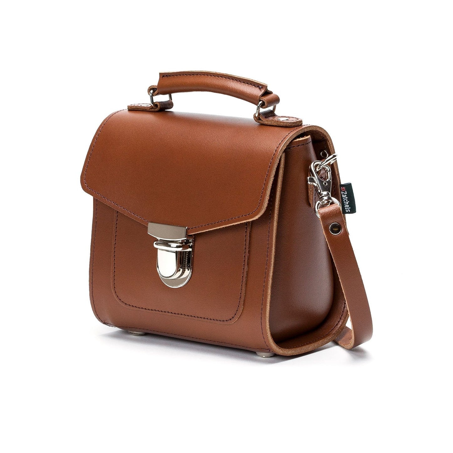 Handmade Leather Sugarcube Handbag – Chestnut - Bascora