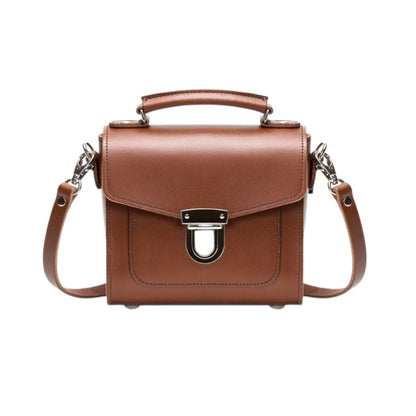 Handmade Leather Sugarcube Handbag – Chestnut - Bascora