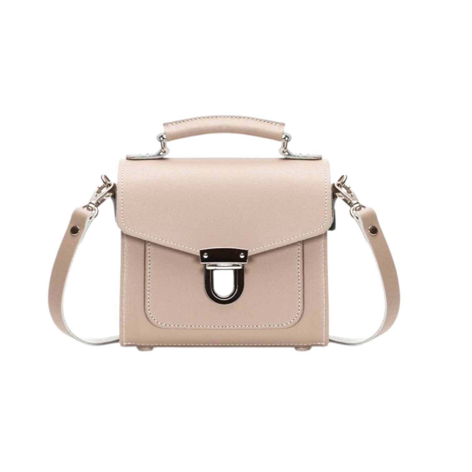 Handmade Leather Sugarcube Handbag - Iced Coffee - Bascora