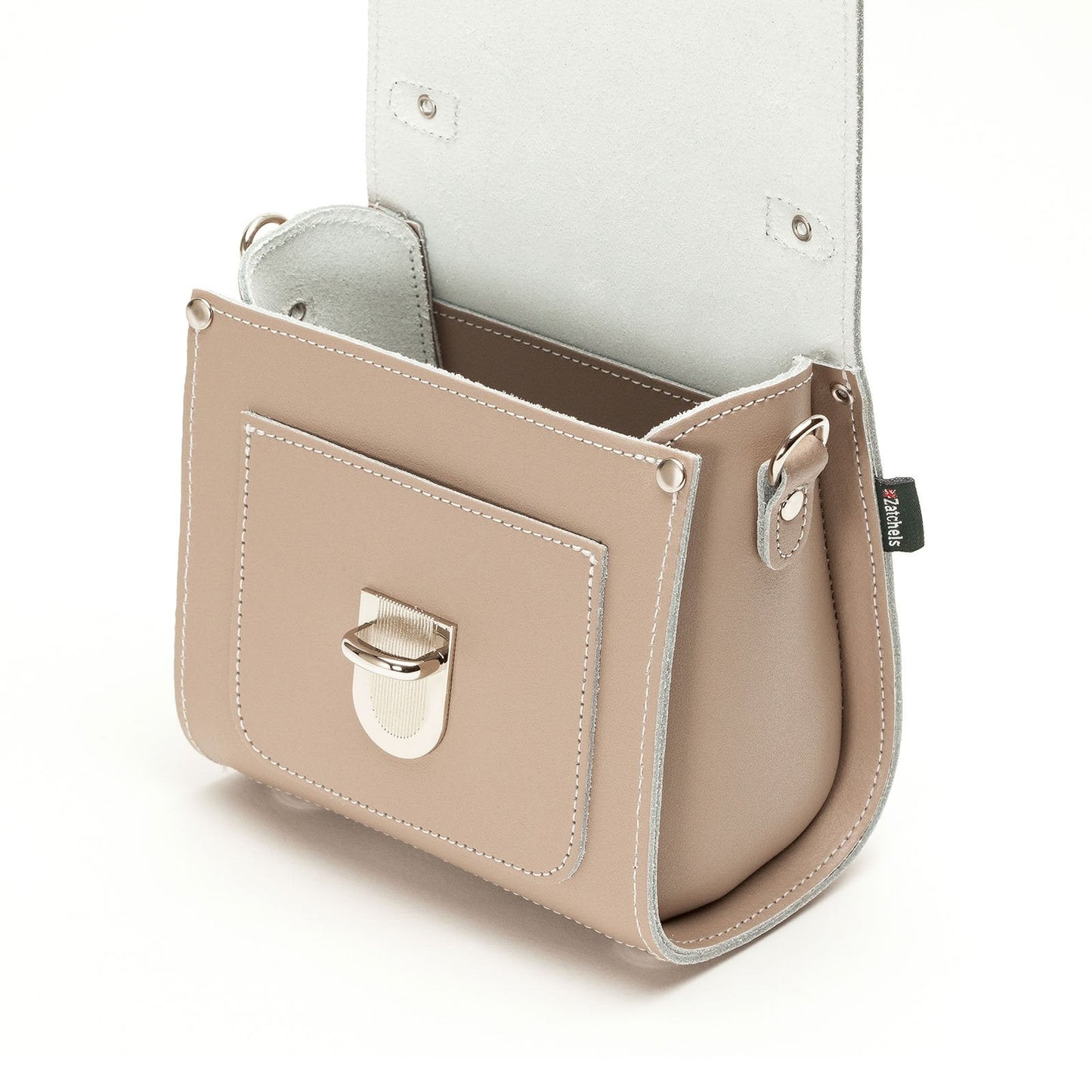 Handmade Leather Sugarcube Handbag - Iced Coffee - Bascora