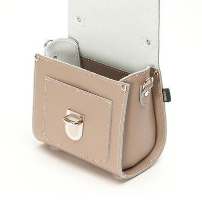 Handmade Leather Sugarcube Handbag - Iced Coffee - Bascora