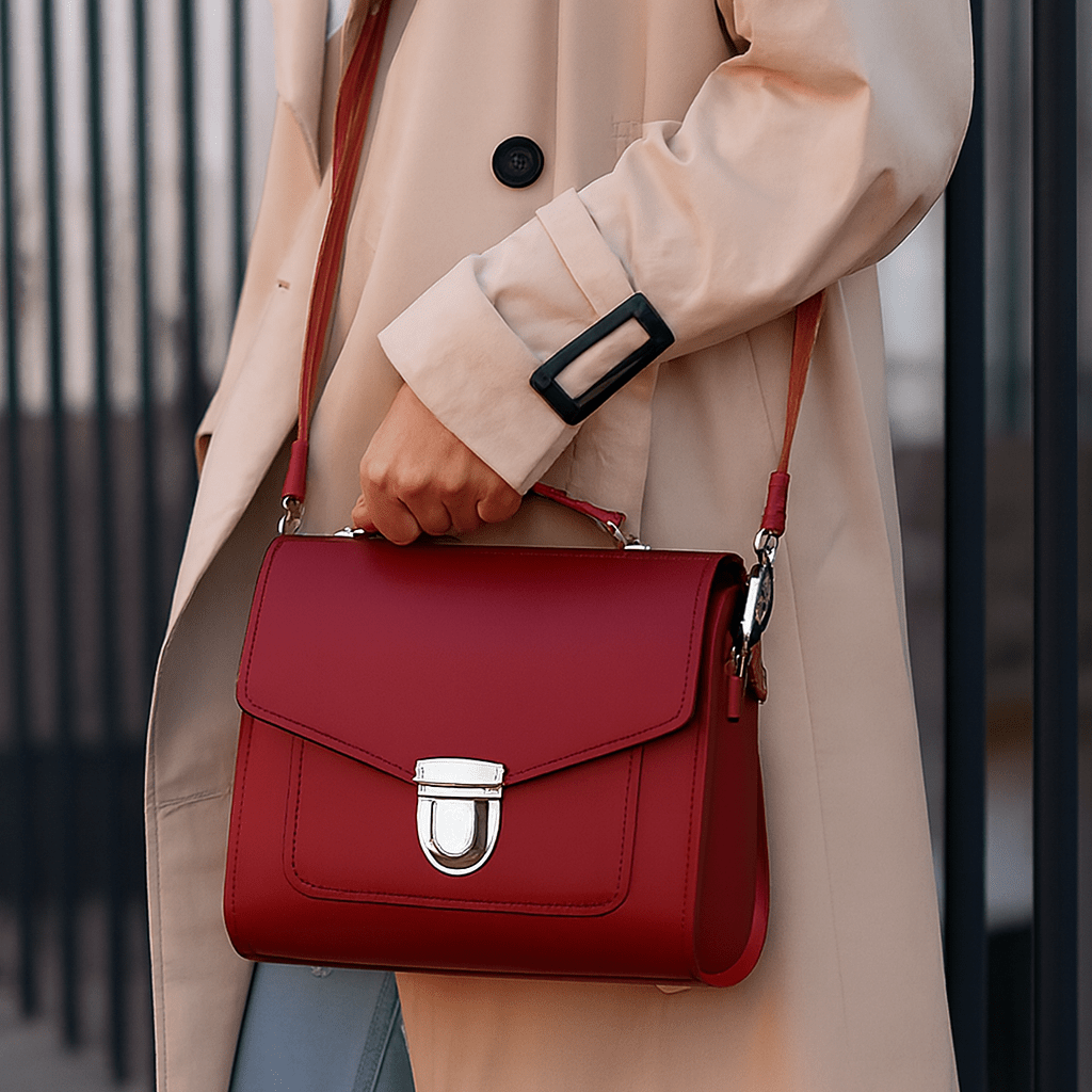 Handmade Leather Sugarcube Handbag – Oxblood - Bascora