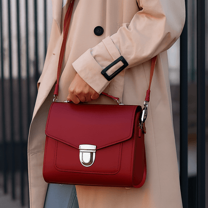 Handmade Leather Sugarcube Handbag – Oxblood - Bascora