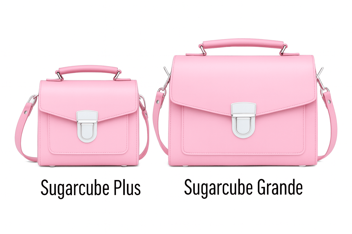 Handmade Leather Sugarcube Handbag - Pastel Pink - Bascora