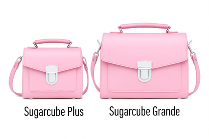 Handmade Leather Sugarcube Handbag - Pastel Pink - Bascora