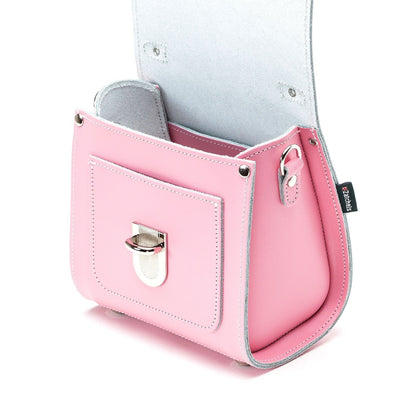 Handmade Leather Sugarcube Handbag - Pastel Pink - Bascora