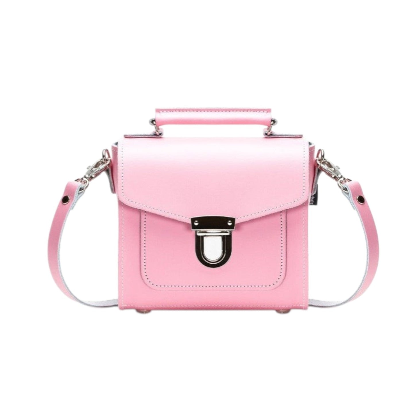 Handmade Leather Sugarcube Handbag - Pastel Pink - Bascora