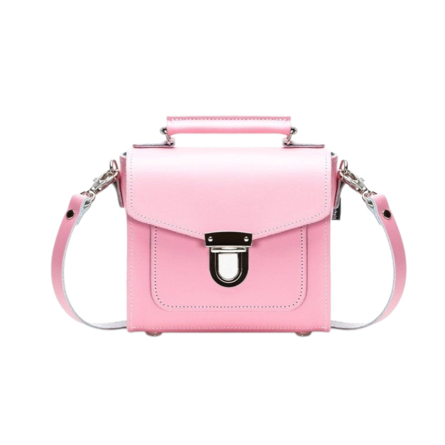 Handmade Leather Sugarcube Handbag - Pastel Pink - Bascora
