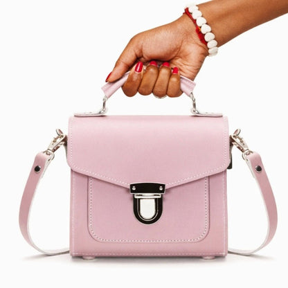 Handmade Leather Sugarcube Handbag – Rose Quartz - Bascora