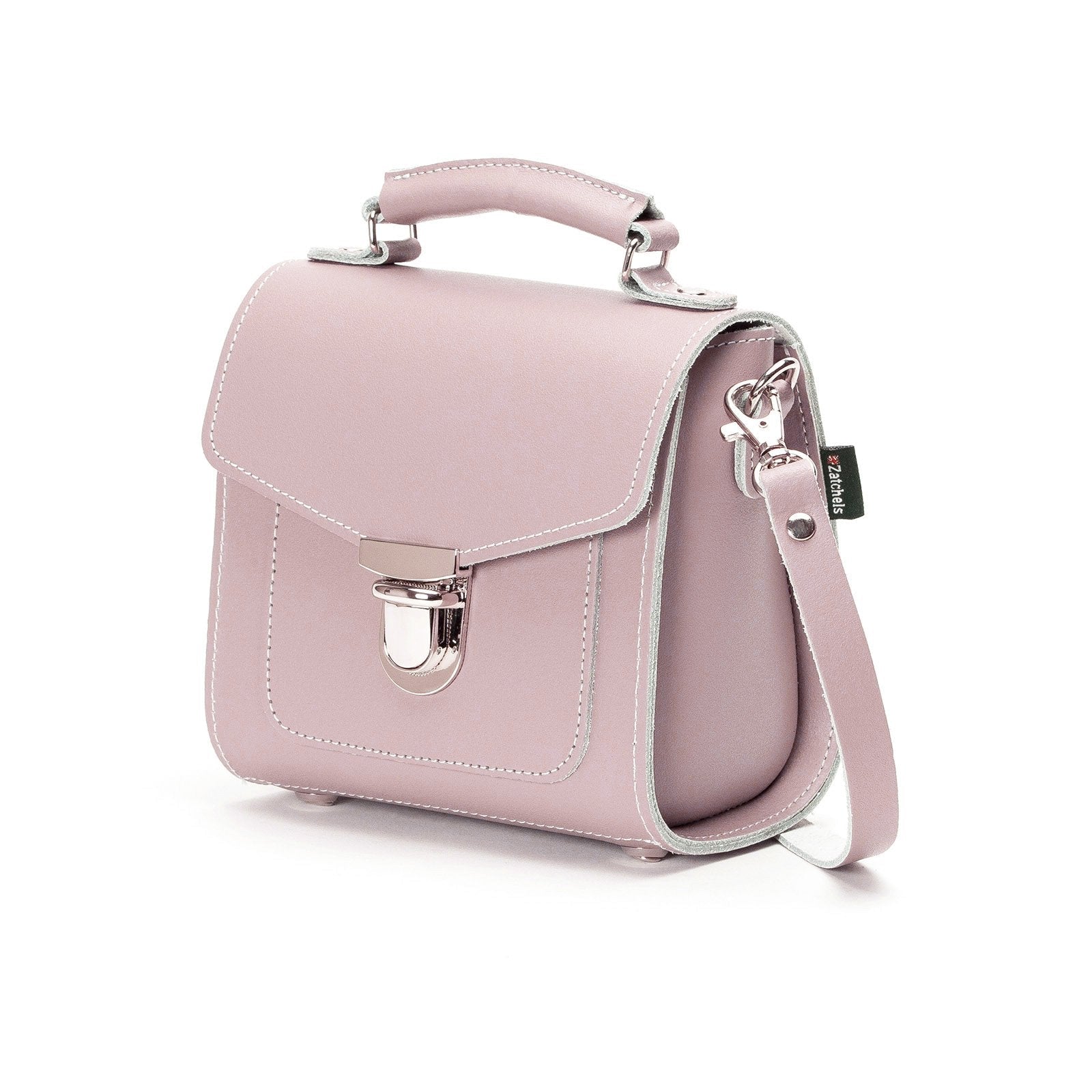 Handmade Leather Sugarcube Handbag – Rose Quartz - Bascora
