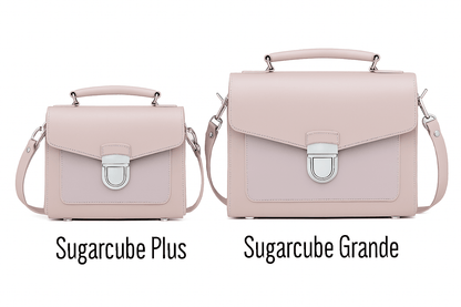 Handmade Leather Sugarcube Handbag – Rose Quartz - Bascora