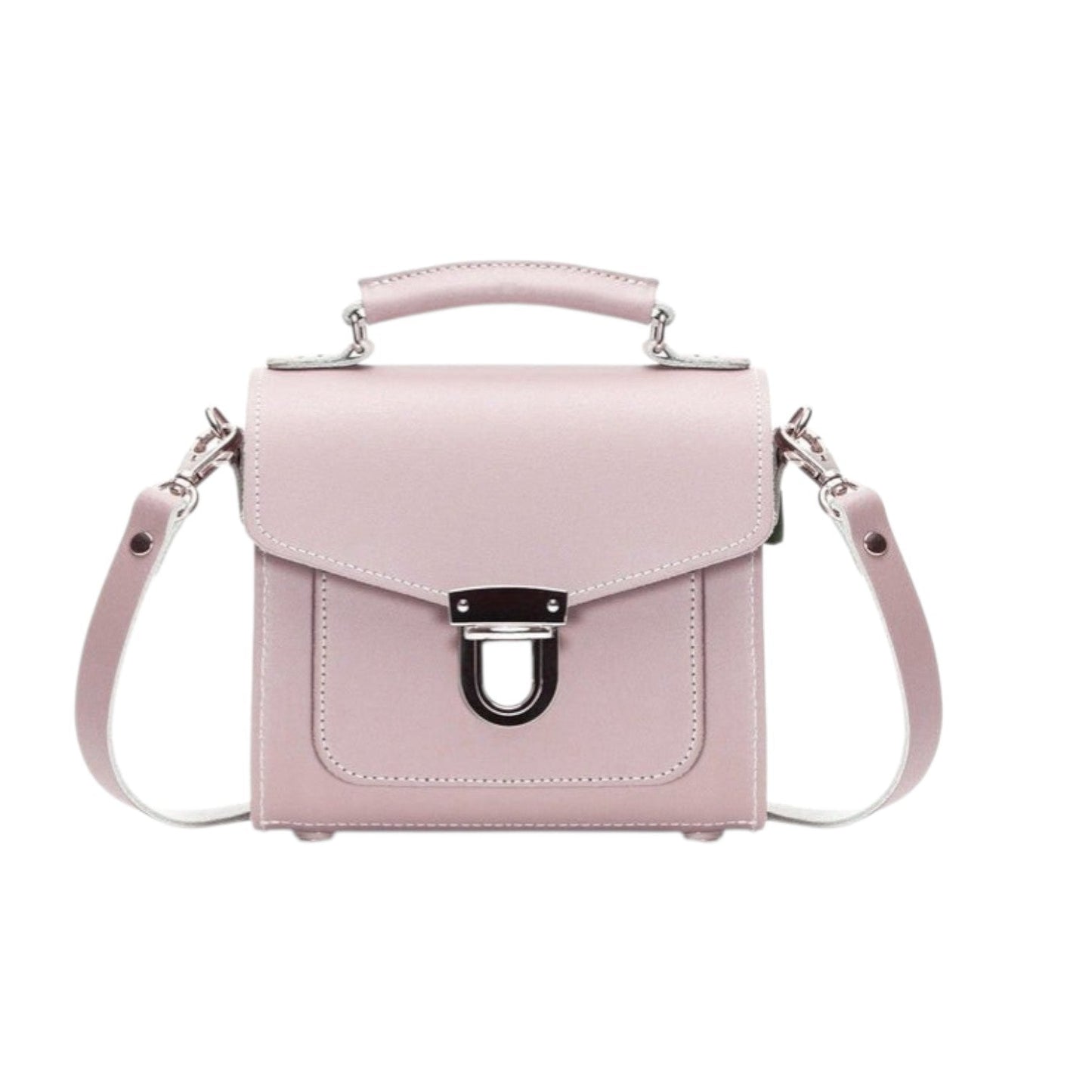 Handmade Leather Sugarcube Handbag – Rose Quartz - Bascora