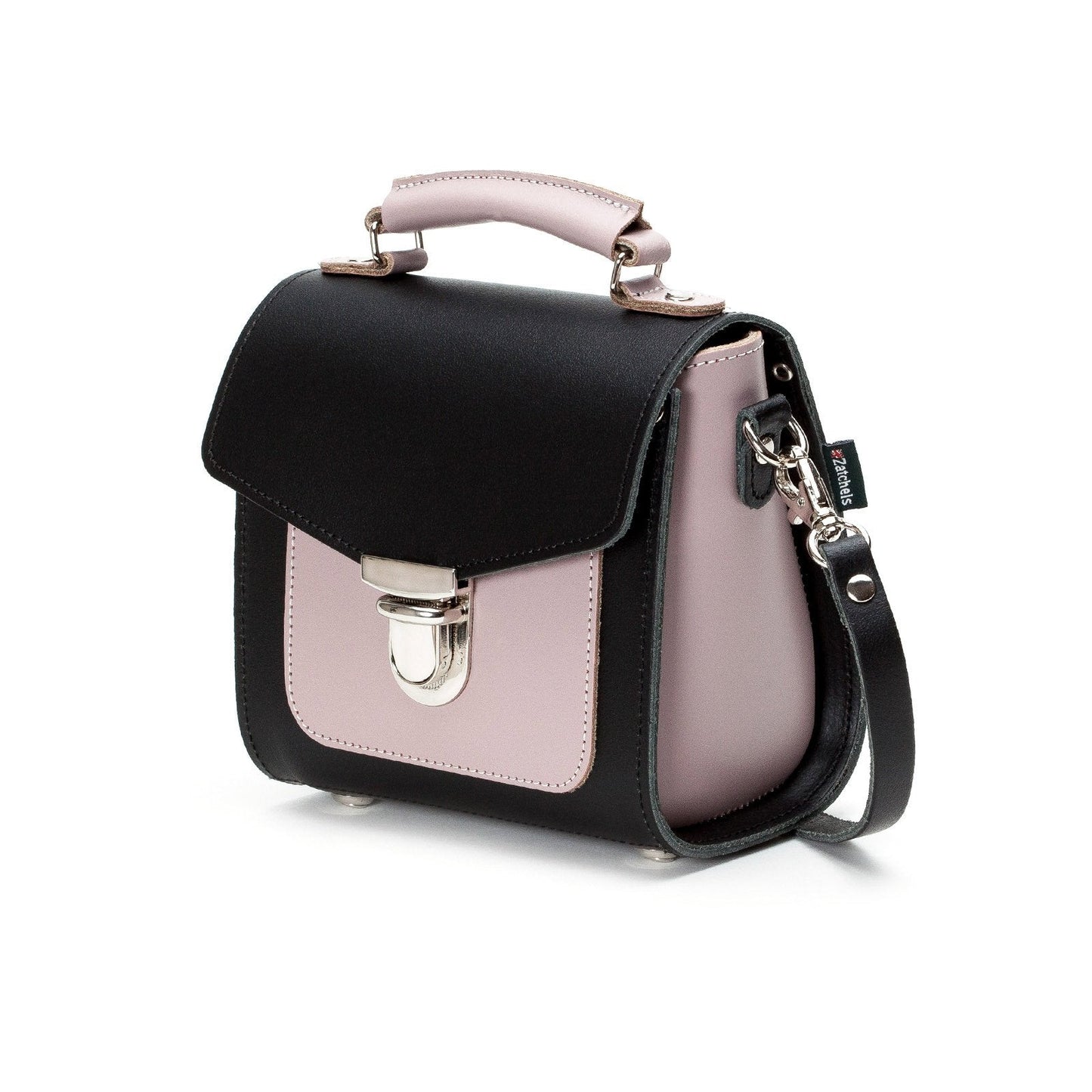 Handmade Leather Sugarcube Handbag – Rose Truffle - Bascora