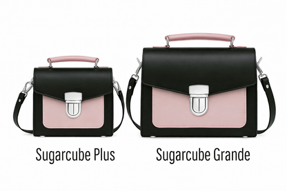 Handmade Leather Sugarcube Handbag – Rose Truffle - Bascora