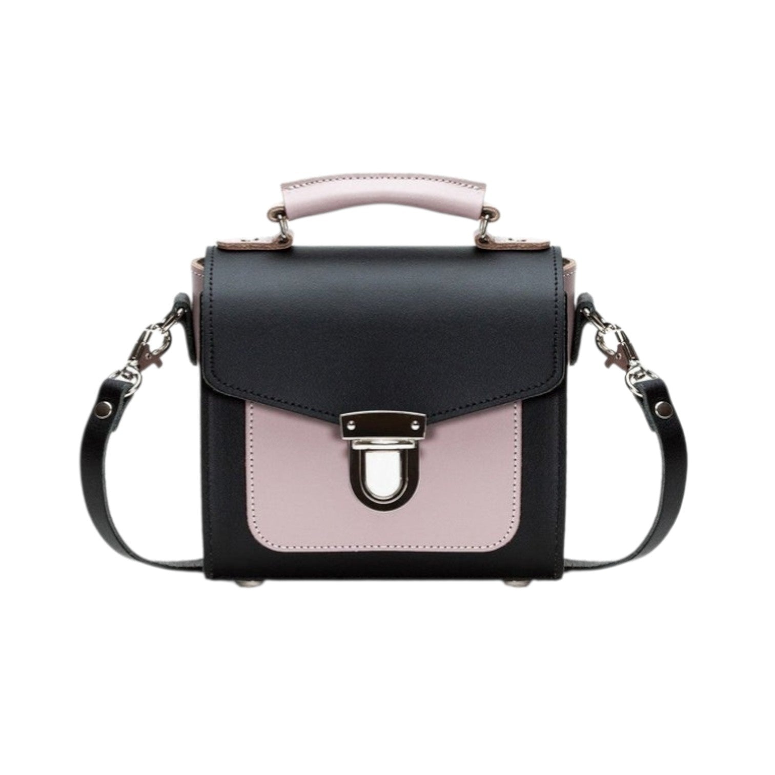 Handmade Leather Sugarcube Handbag – Rose Truffle - Bascora