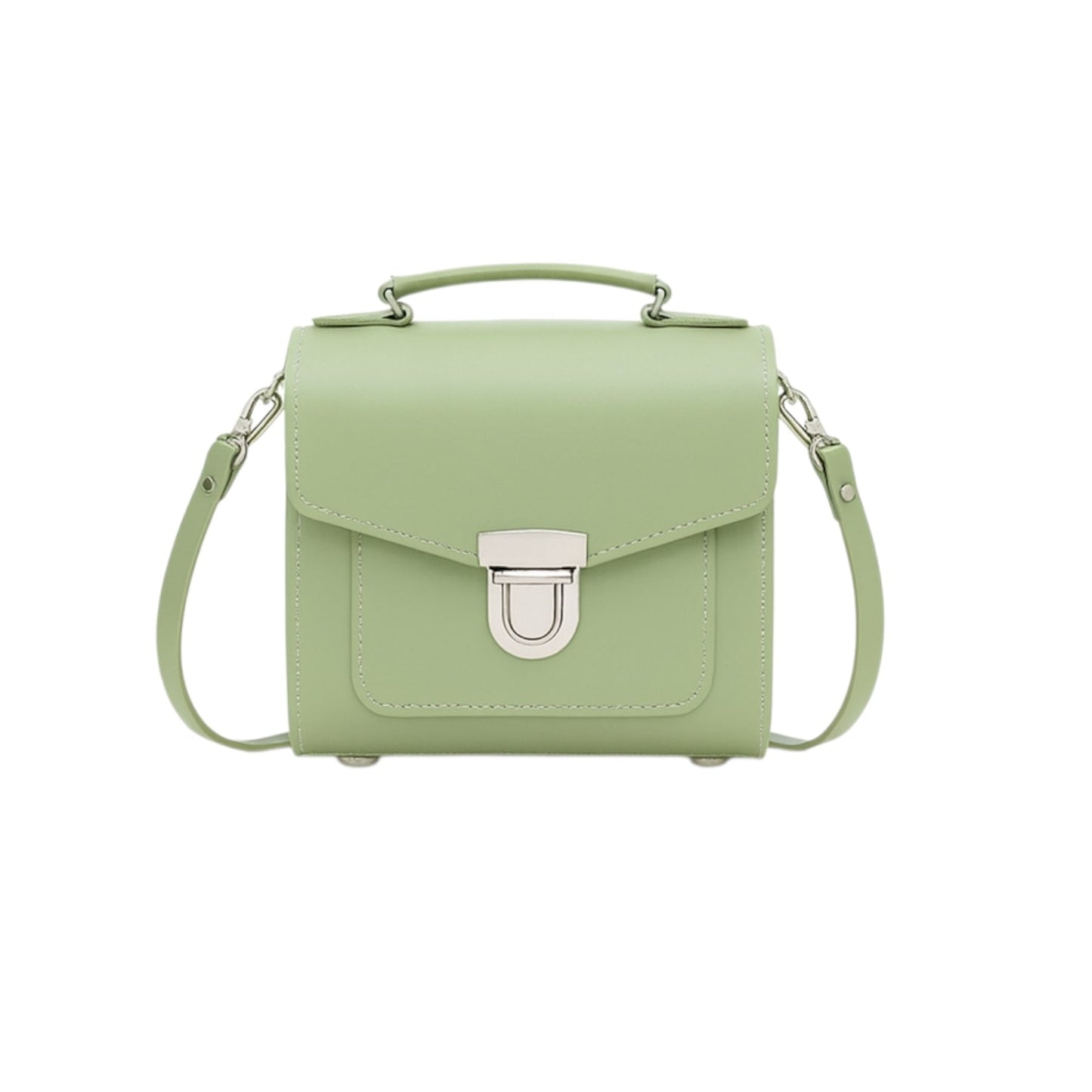 Handmade Leather Sugarcube Handbag – Sage Green - Bascora