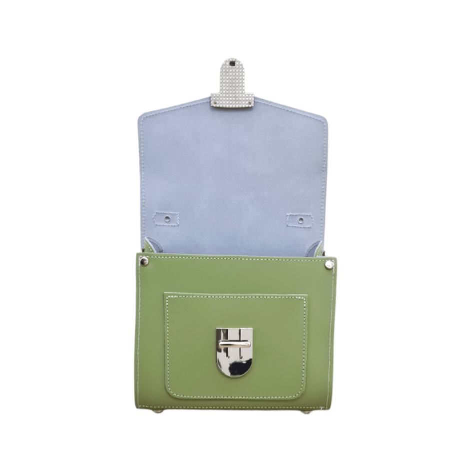 Handmade Leather Sugarcube Handbag – Sage Green - Bascora