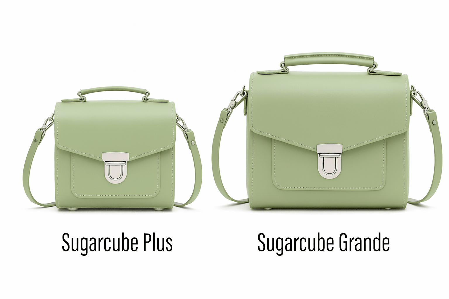 Handmade Leather Sugarcube Handbag – Sage Green - Bascora