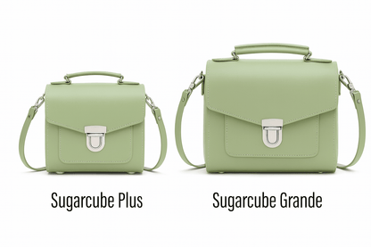 Handmade Leather Sugarcube Handbag – Sage Green - Bascora