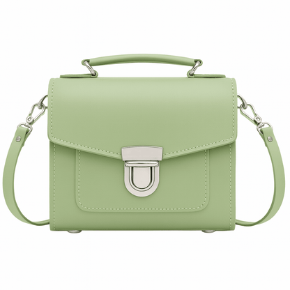 Handmade Leather Sugarcube Handbag – Sage Green - Bascora