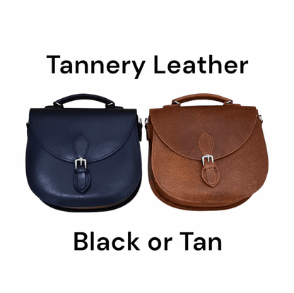 Handmade Tannery Leather Saddle Bag - Black - Bascora