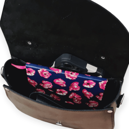 Handmade Tannery Leather Saddle Bag - Black - Bascora