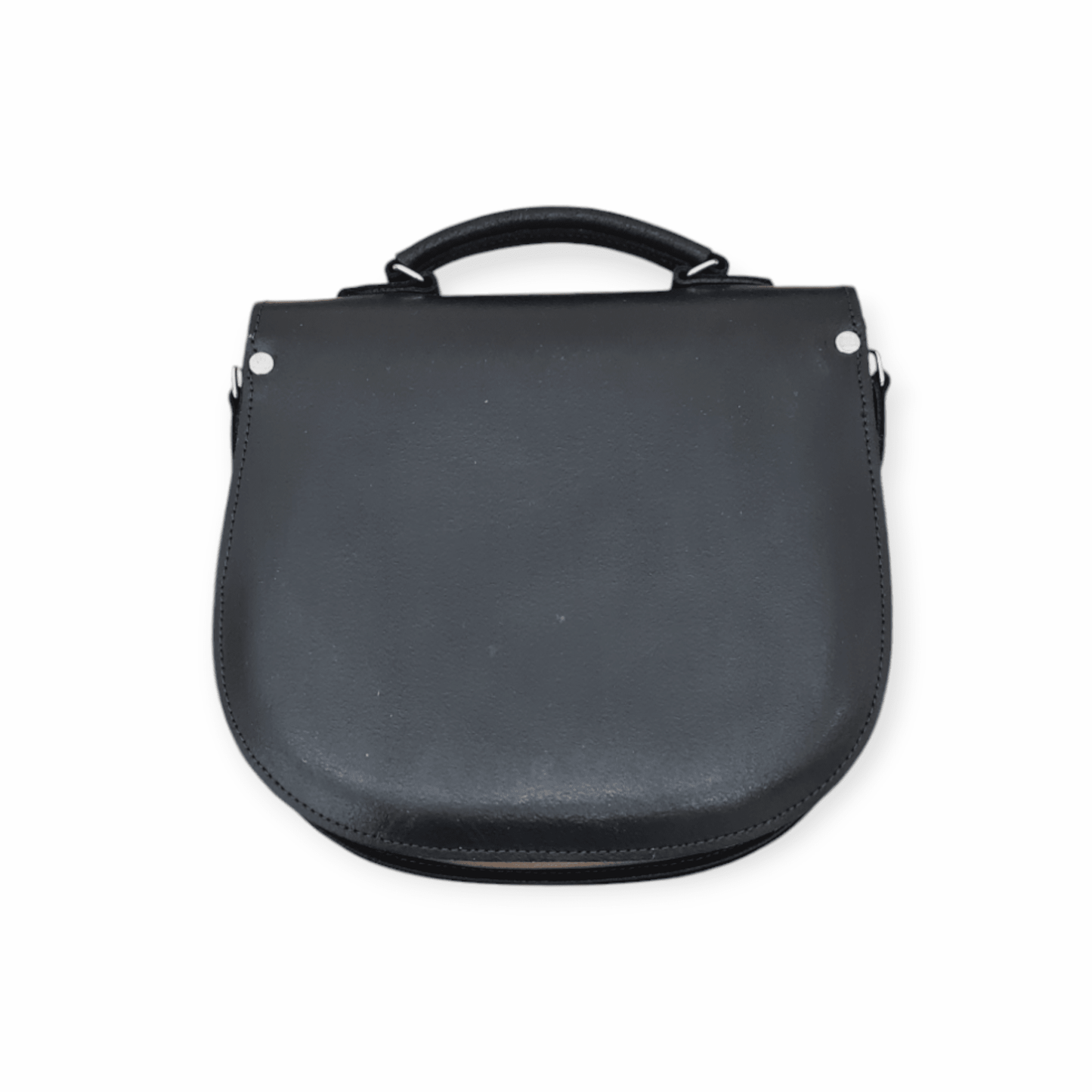 Handmade Tannery Leather Saddle Bag - Black - Bascora