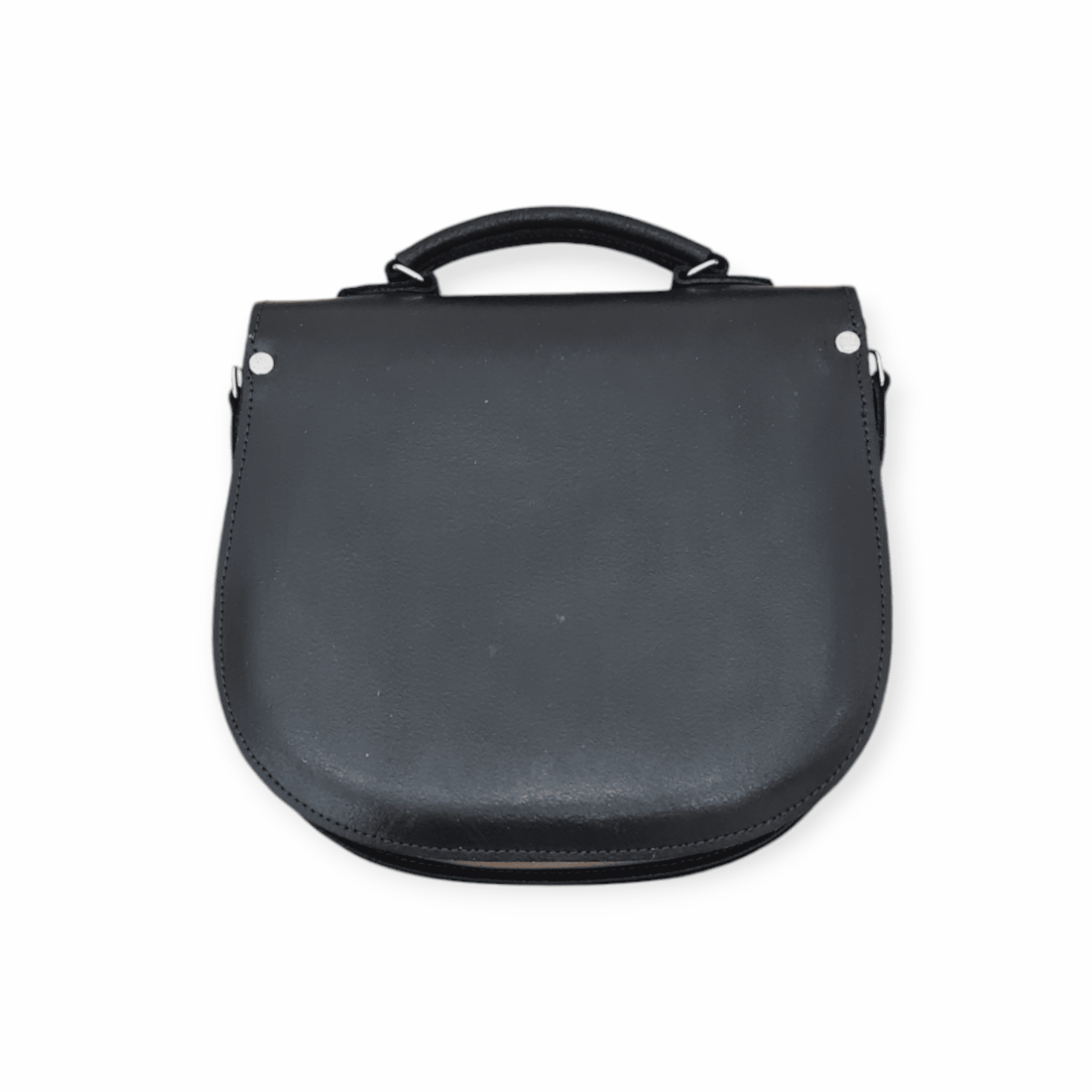Handmade Tannery Leather Saddle Bag - Black - Bascora