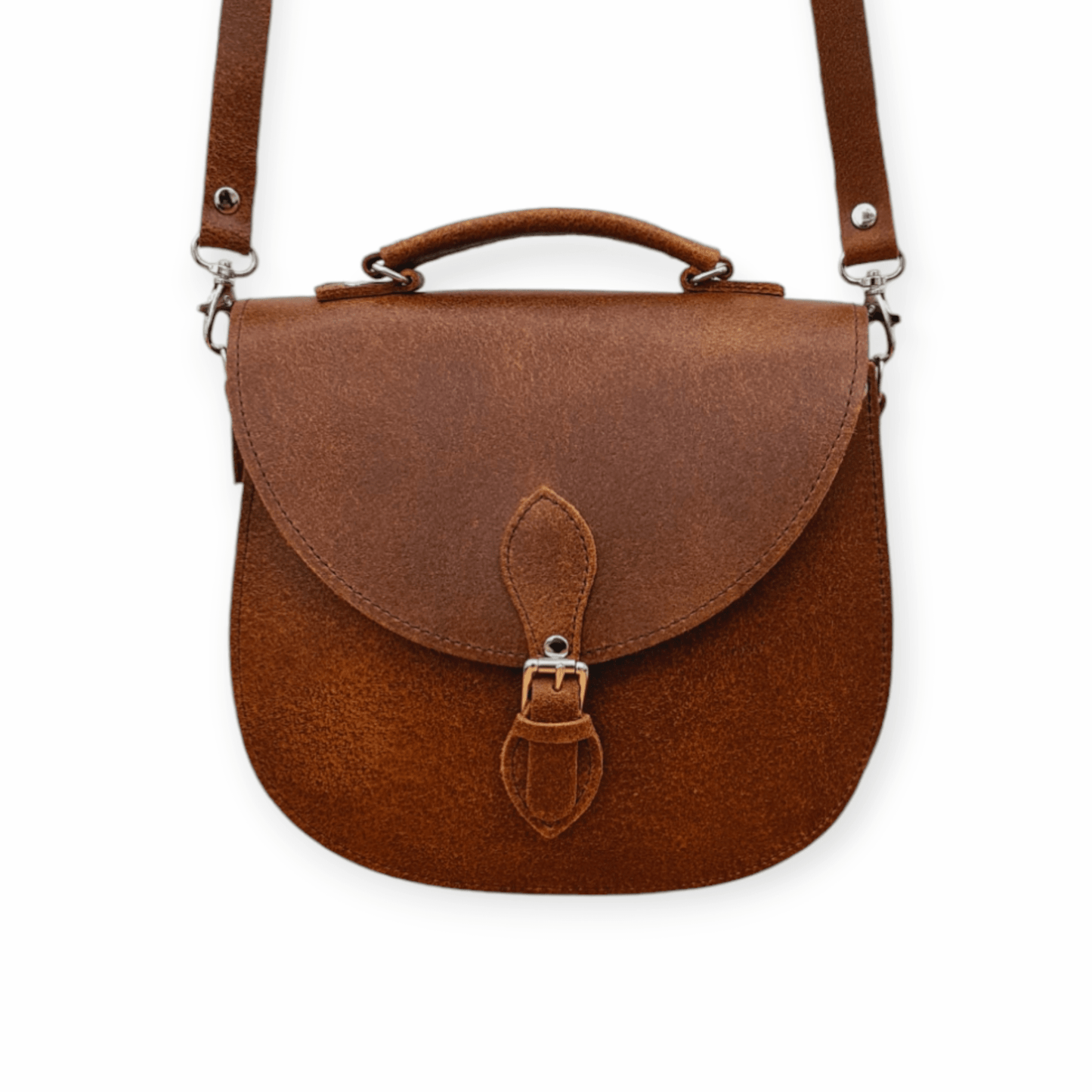 Handmade Tannery Leather Saddle Bag - Tan - Bascora