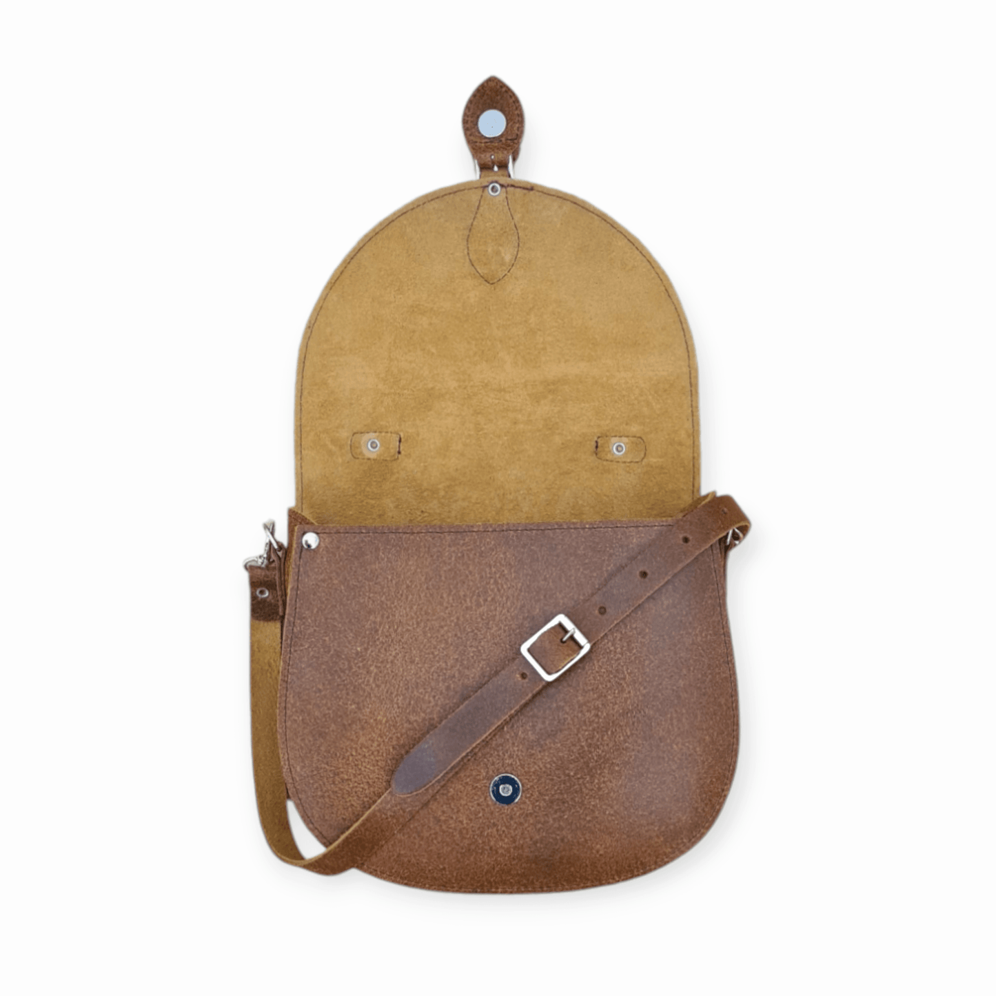 Handmade Tannery Leather Saddle Bag - Tan - Bascora