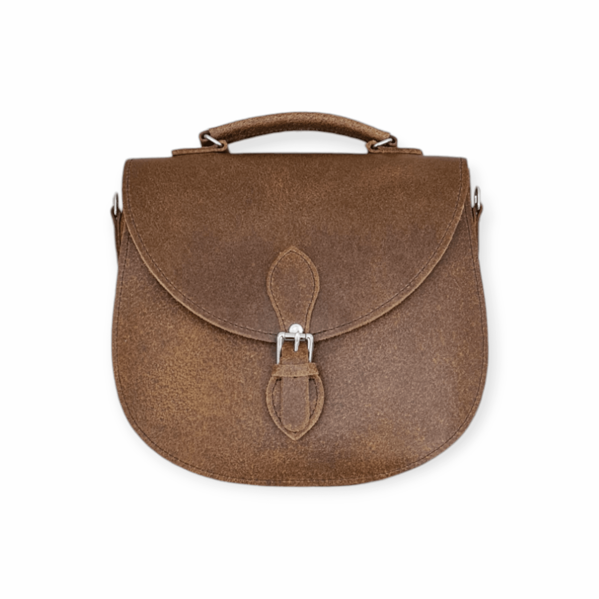 Handmade Tannery Leather Saddle Bag - Tan - Bascora