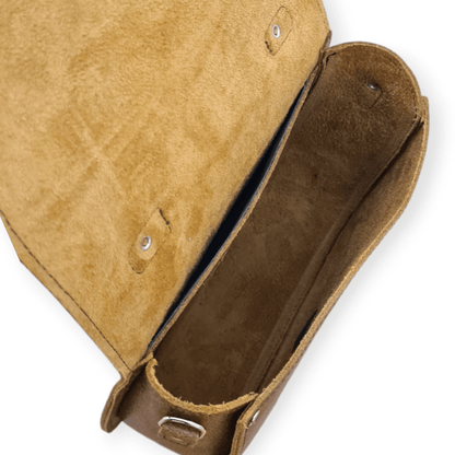 Handmade Tannery Leather Saddle Bag - Tan - Bascora