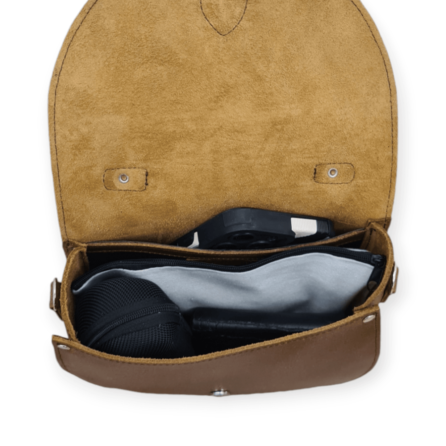 Handmade Tannery Leather Saddle Bag - Tan - Bascora
