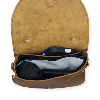 Handmade Tannery Leather Saddle Bag - Tan - Bascora