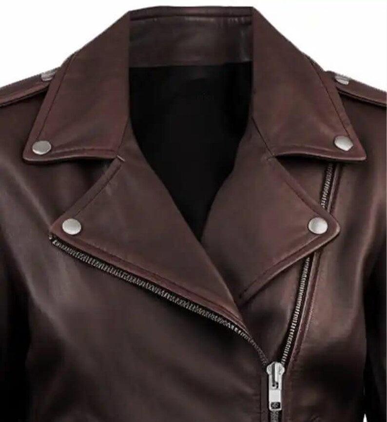 Women's Dark Brown Leather Jacket