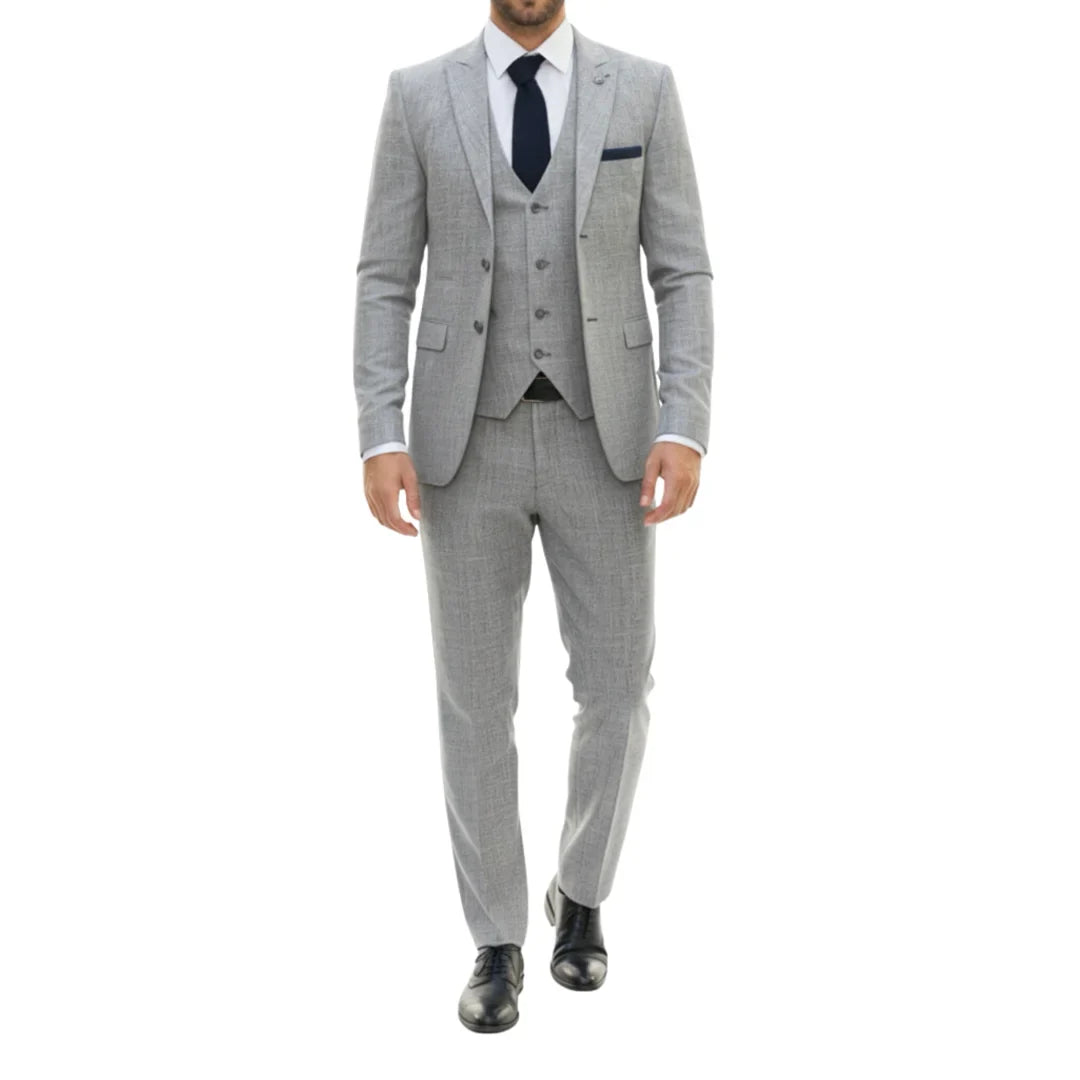 Men's 3 Piece Grey Tailored Fit Suit