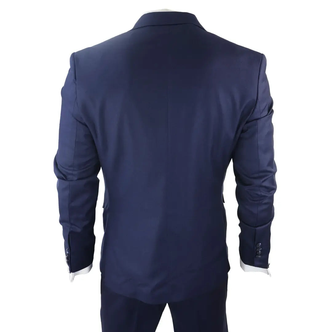 Men's 3 Piece Navy Blue Tailored Fit Suit