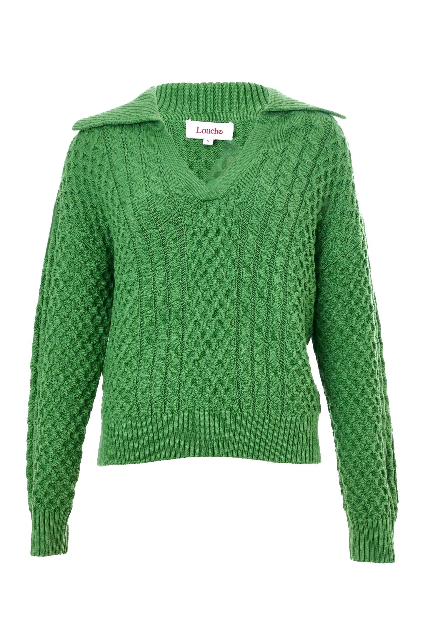 Cable Collar Jumper Green |