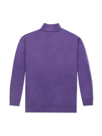 Knit 1/4 Zip Purple - Bascora