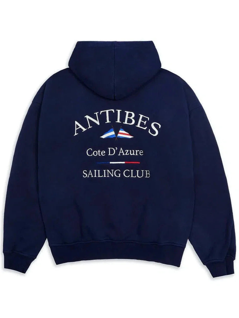Antibes Heavyweight Hoodie Navy - Bascora