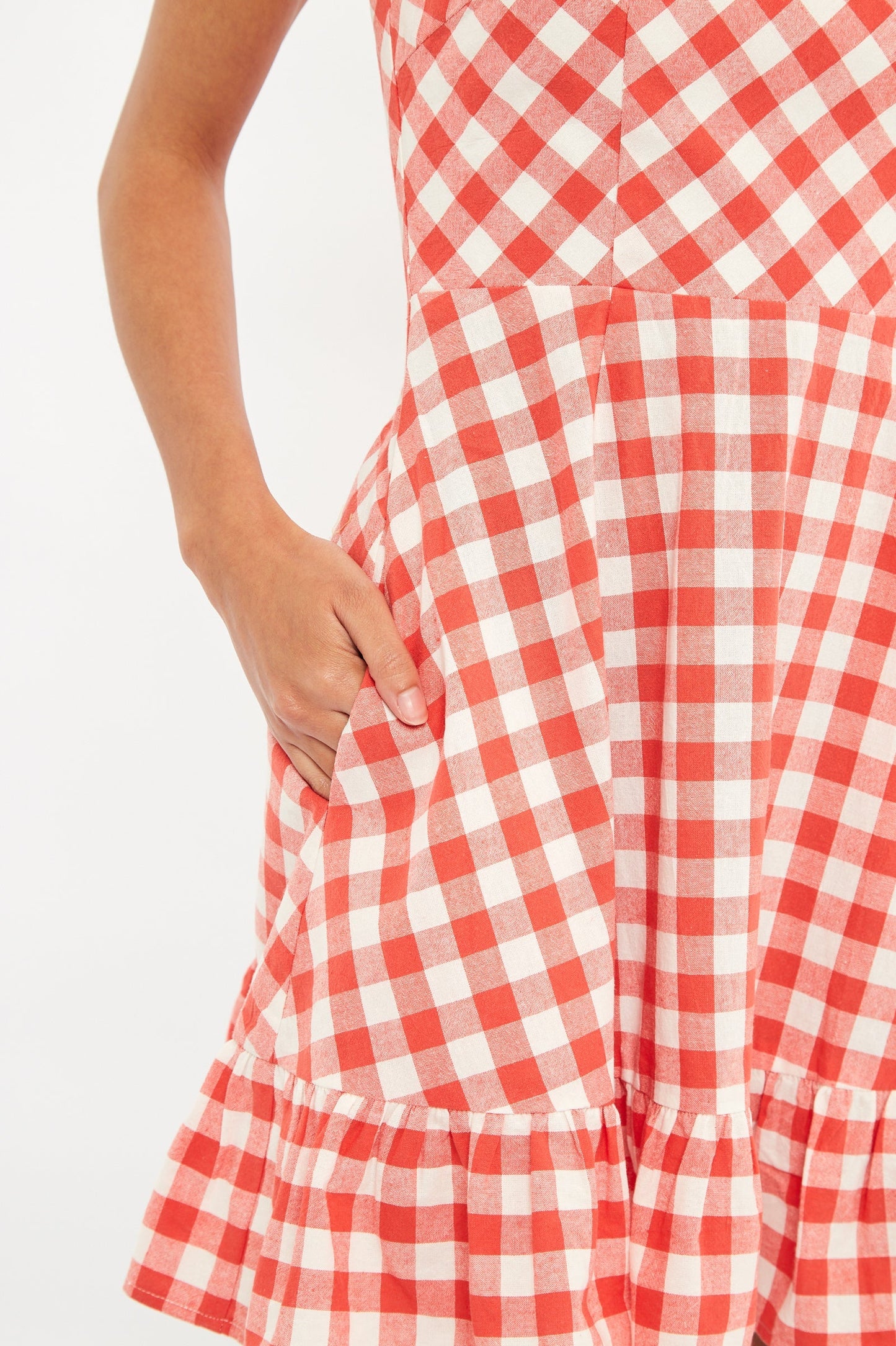 Kare Picnic Check Cap Sleeve Mini Dress – Red - Bascora