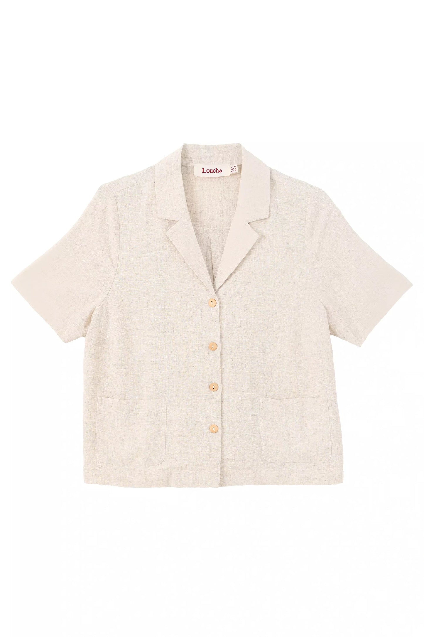 Kit Linen Mix 2 Pocket Short Sleeve Resort Shirt - Natural - Bascora