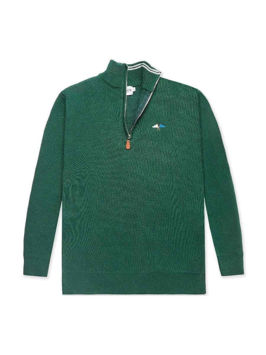 Knit 1/4 Zip Green - Bascora