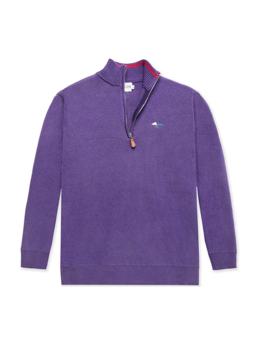 Knit 1/4 Zip Purple - Bascora